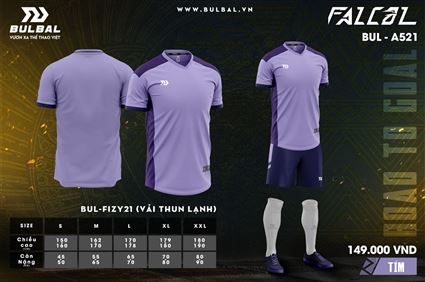 Áo bóng đá không logo Bubal Falcon tím 1